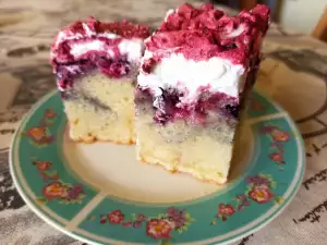 Syrup Cake with Blueberries and Raspberries