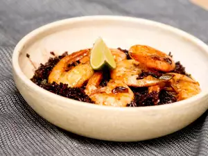 Shrimp with Ouzo and Wild Rice