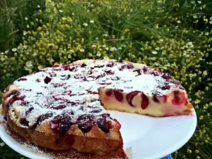 Cherry Fruit Cake with Semolina