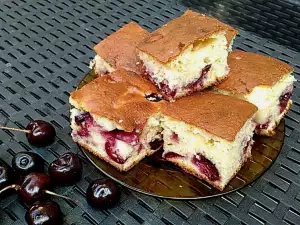 Cake with Cherries and Milk