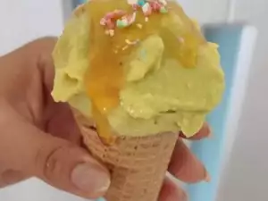 Homemade Ice Cream with Avocado and Banana