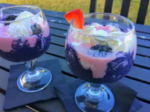 Strawberry and Blackberry Cocktail with Cream