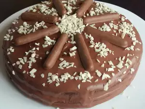 Juicy Chocolate Cake with Creams and Syrup