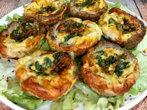 Savory Muffins with Minced Meat, Spinach and Eggs