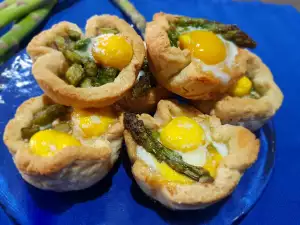 Savory Baskets with Quail Eggs and Asparagus