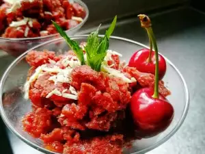 Sorbet with Cherries and Mint