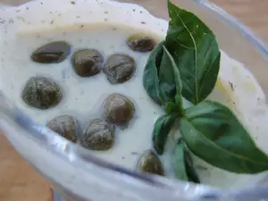 Cream-Mustard Sauce with Capers and Fresh Basil