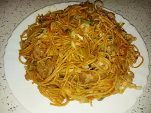 Chinese-Style Spaghetti with Three Types of Meat