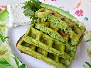 Delicious spinach waffles