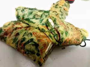 Spinach Pancake with Cream Cheese