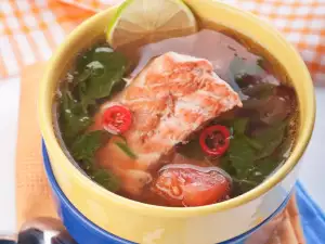 Fish Soup with Spinach