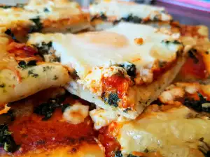 Vegetarian Pizza with Spinach and Cheeses