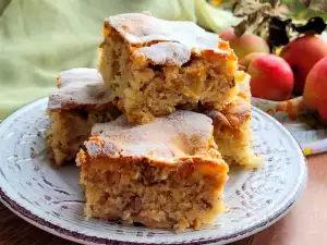 Apple Cake with Eggs and Walnuts