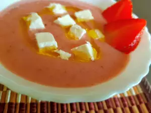 Strawberry Gazpacho with Feta Cheese and Thyme