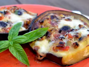 Stuffed Eggplant with Olives and Mozzarella