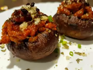 Stuffed Mushrooms with Minced Meat and Cheese