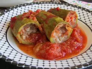 Stuffed Zucchini with Mince and Tomato Sauce