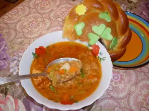 Tasty Red Lentil Soup with Garlic