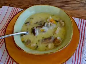 Pork Soup with Mushrooms and Rice