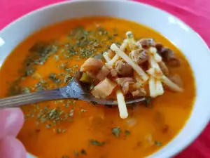 Oyster Mushrooms and Bacon Soup