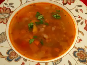 Lentil Soup with Pumpkin and Tomatoes