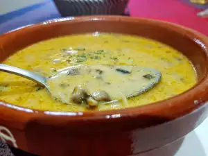 Dairy Mushroom Soup with Noodles