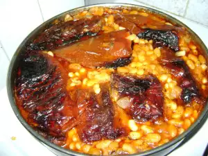 Dried Peppers with Beans and Mushrooms