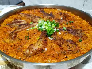 Rice with Vegetables and Pork Chops