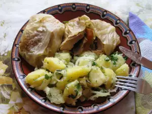 Pork Steaks in Sauerkraut Leaves