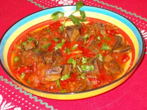 Pork Hearts with Peppers and Tomatoes