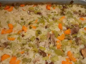 Oven-Baked Rice with Vegetables and Pork