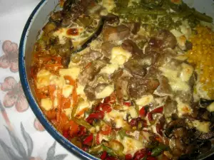 Pork with Vegetables, Cream and Processed Cheese