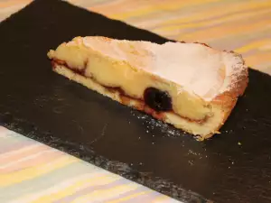 Fruit Tart with Confectionery Cream and Cherries