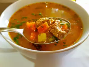 Beef Soup with Potatoes and Carrots