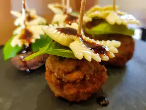 Festive Bites with Meatballs, Farfalle and Teriyaki Sauce