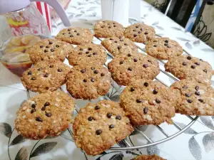 Pumpkin Cookies with Oats and Chocolate Chips