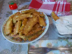 Breaded Zucchini with Egg, Milk and Cornflakes