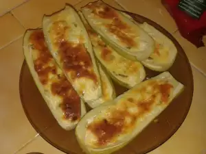 Stuffed Zucchini with Eggs and Feta