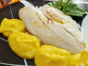 Steamed Tilapia with Saffron Sauce