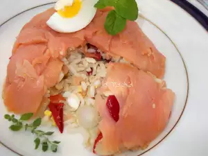 Rice Salad and Smoked Salmon Timbale