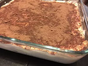 Tasty Tiramisu with Cream Cheese and Sour Cream