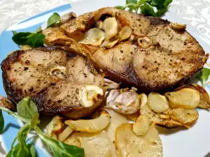 Baked Sliver Carp Cutlets with Garlic and Parsnips