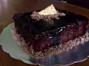 Biscuit Cake with Starch and Cocoa Glaze