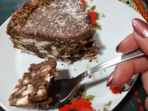 Chocolate Cake with Biscuits and Walnuts