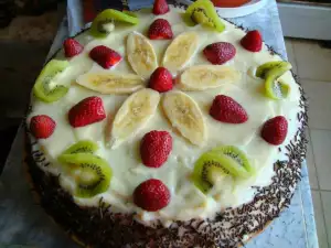 Cake with Cream and Fruits