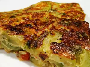 Zucchini and Spring Onion Spanish Omelette