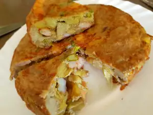 Tortilla with Vegetables and Shrimp