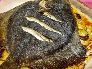 Whole Oven-Baked Turbot with Zucchini and Garlic