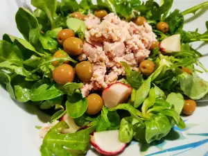 Tuna, Radish, Arugula and Valerian Salad