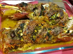 Roast Lamb with Spinach Stuffing